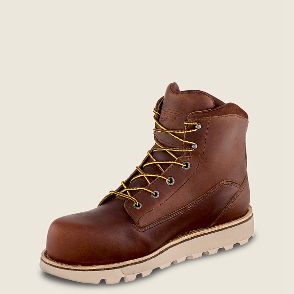 Red Wing Mens Safety Boots - Traction Tred Lite - 6-inch Waterproof Toe - Brown - AVJ596487